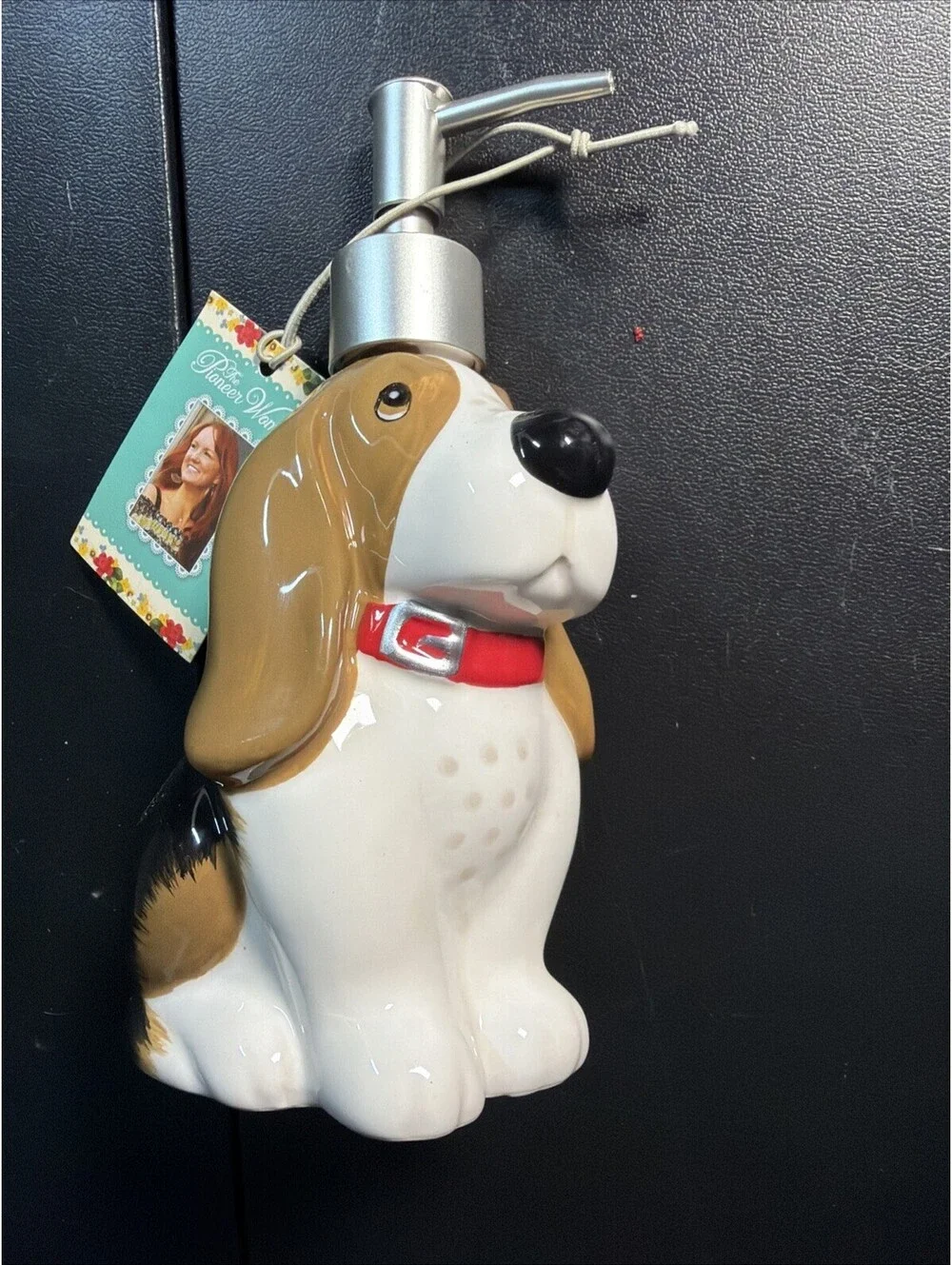 Pioneer Woman Charlie Basset Hound Dog Pump Liquid Hand Soap Lotion Dispenser 8”